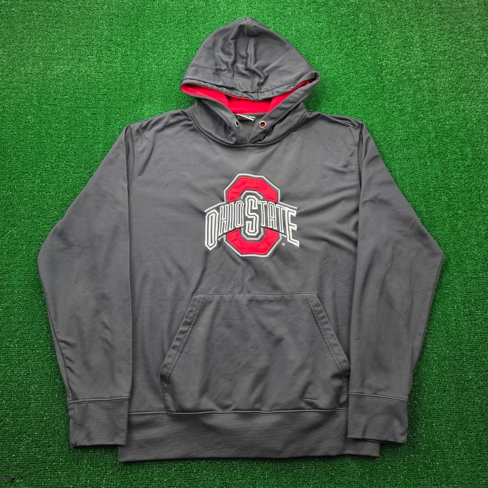 Ohio State Buckeyes Hoodie Sweatshirt Mens XL Gray Red Pullover NCAA Collegiate